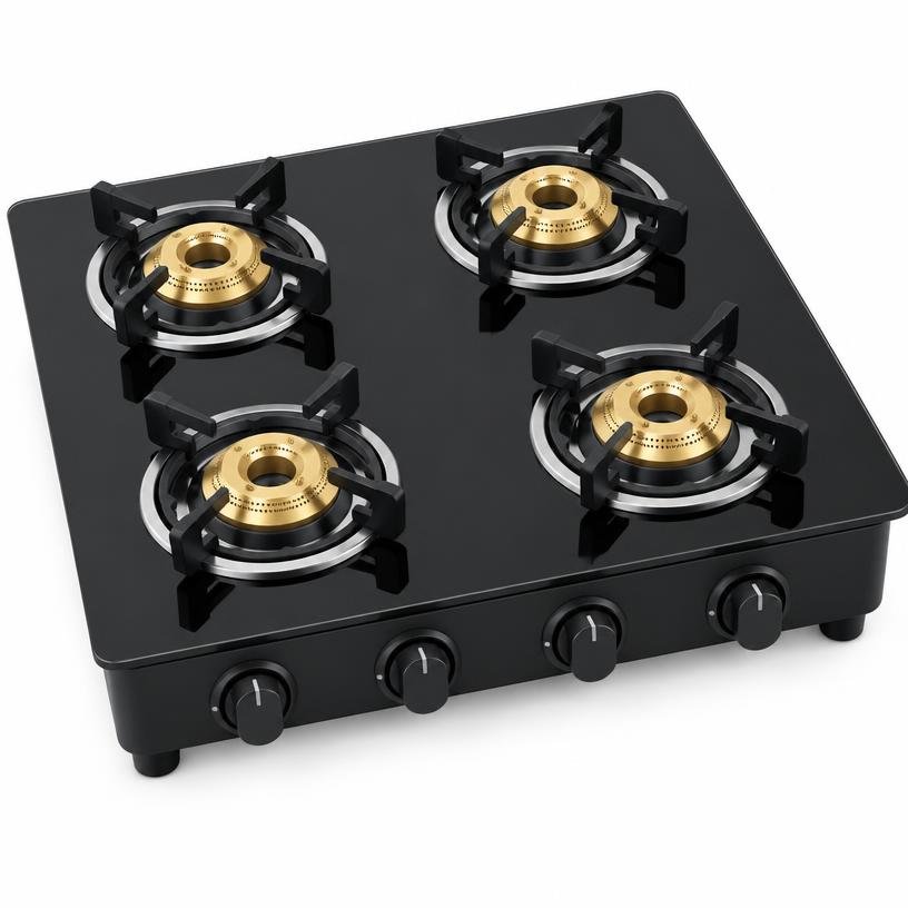 4-Burner Glass Gas Stove